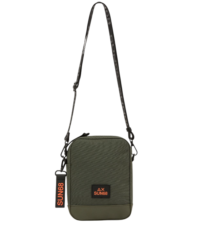 SUN68 BORSA A TRACOLLA IN NYLON VERDE MILITARE SCURO