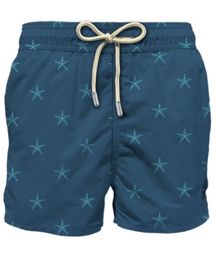 MC2 SAINT BARTH COSTUME DA BAGNO PATMOS STAMPA JACQUARD THE RIVIERA BLU