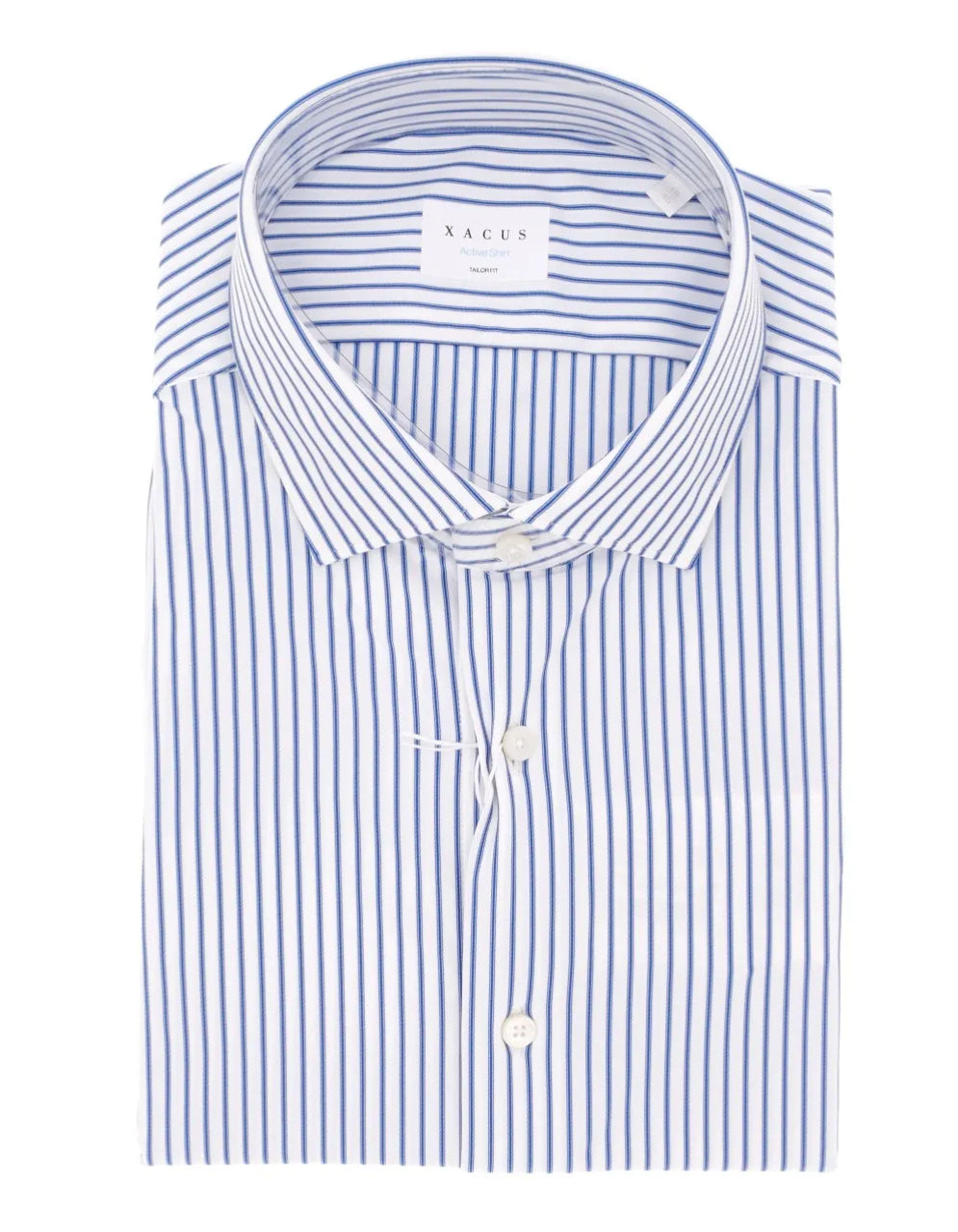 XACUS CAMICIA UOMO ACTIVE SHIRT A RIGHE MICRO BLU