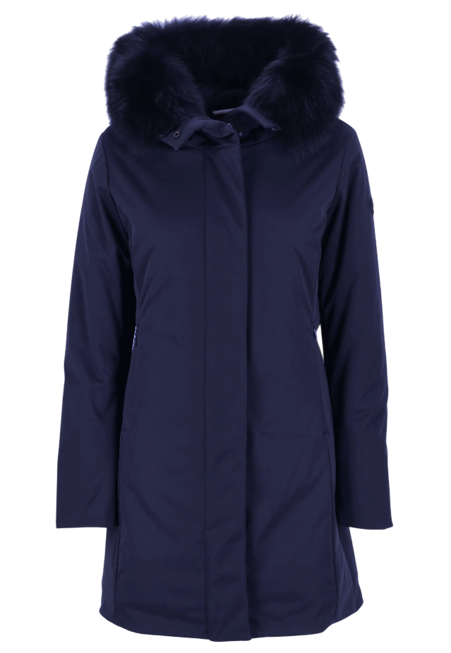 PEOPLE OF SHIBUYA PARKA AEMI PM149 CON CAPPUCCIO IN PELLICCIA NAVY BLUE