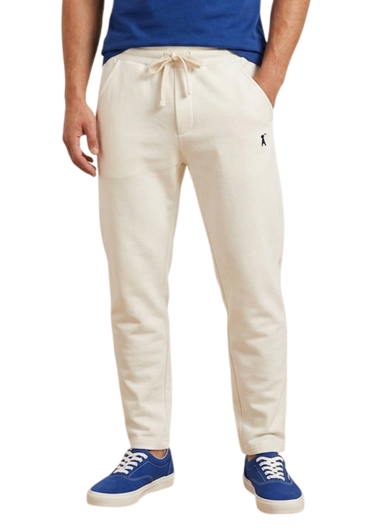 MARK MIDOR PANTALONE FELPA IN COTONE BIANCO