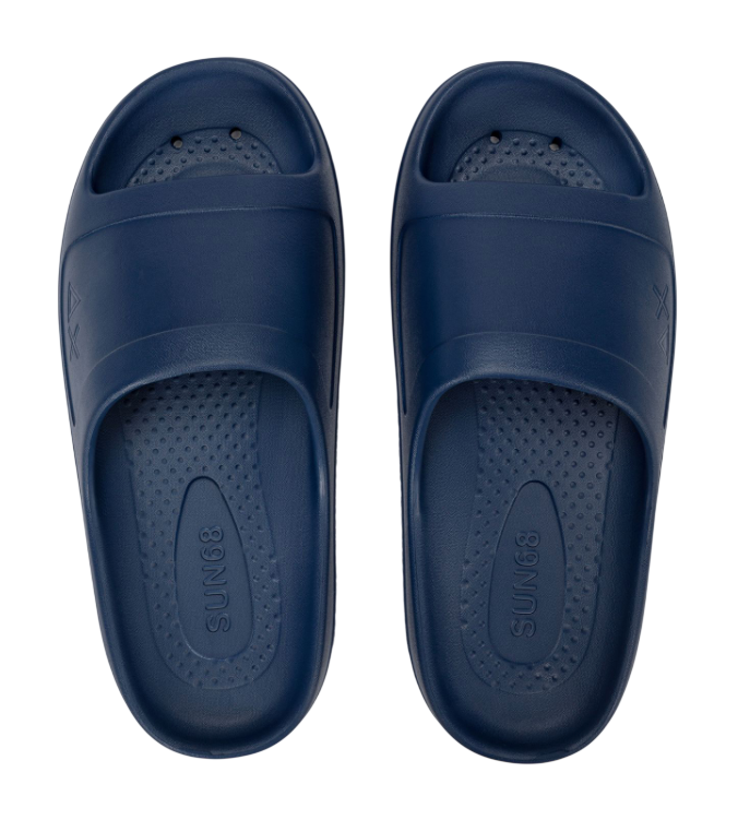 SUN68 CIABATTA UOMO IN PU BLU NAVY