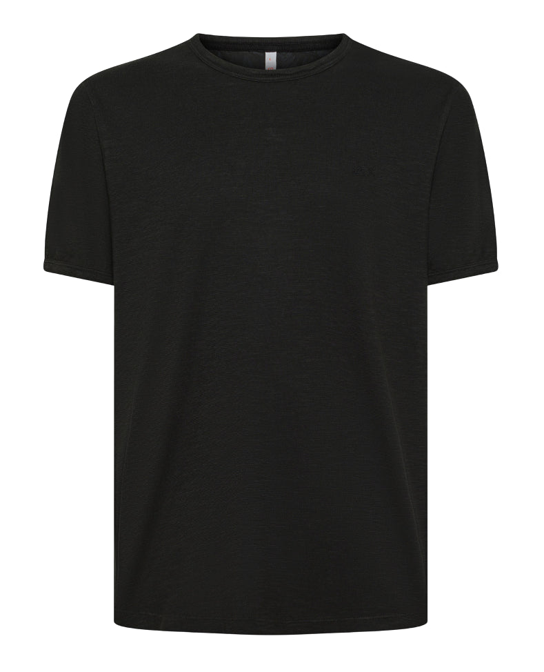 SUN68 UOMO T-SHIRT ROUND BOTTOM NERO