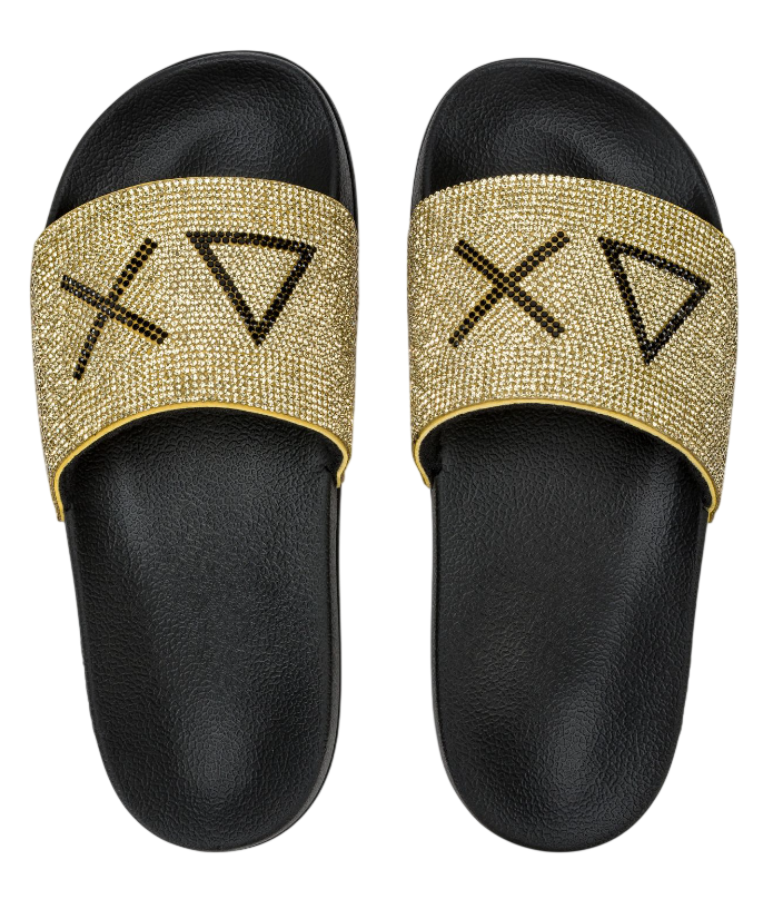SUN68 DONNA CIABATTE CON STRASS NERO ORO