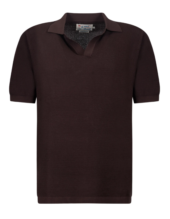 MC2 SAINT BARTH POLO SLOAN MESH IN COTONE MICROFORATO BROWN