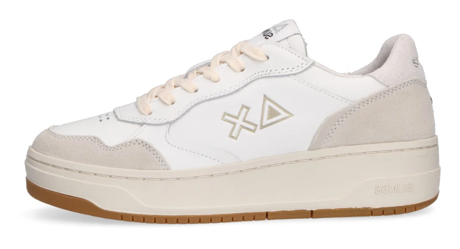 SUN68 DONNA SNEAKERS BASKET LOVE LADY BIANCO