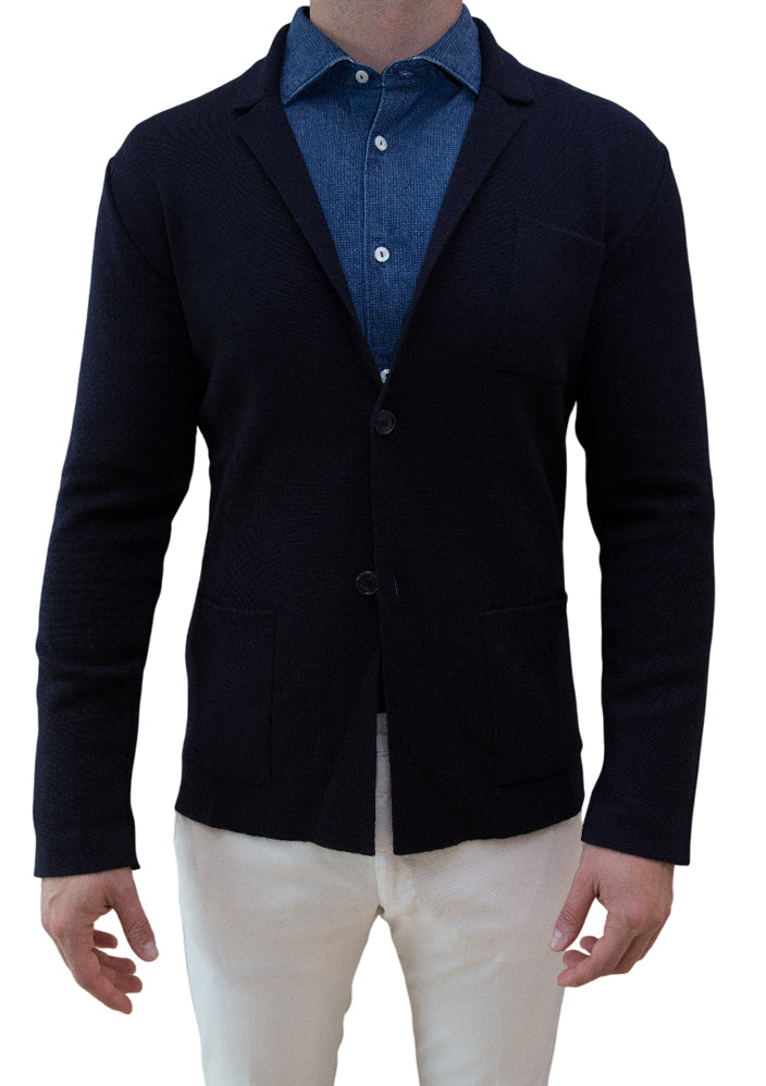 MARK MIDOR BLAZER IN LANA MERINO 100% COLORE BLU