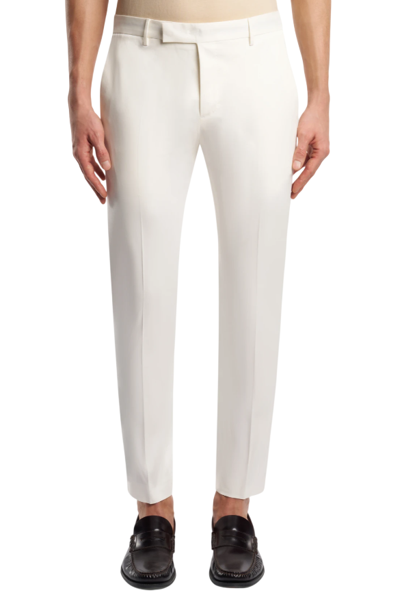 PT01 PANTALONI DIECI IN COTONE STRETCH COLORE BIANCO