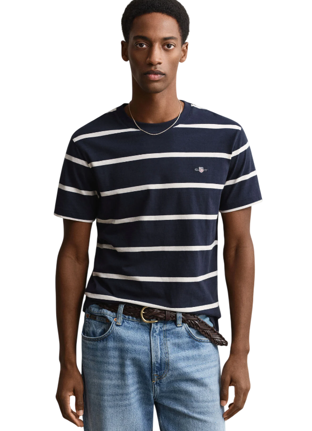 GANT T-SHIRT A RIGHE BLU BIANCO EVENING BLUE