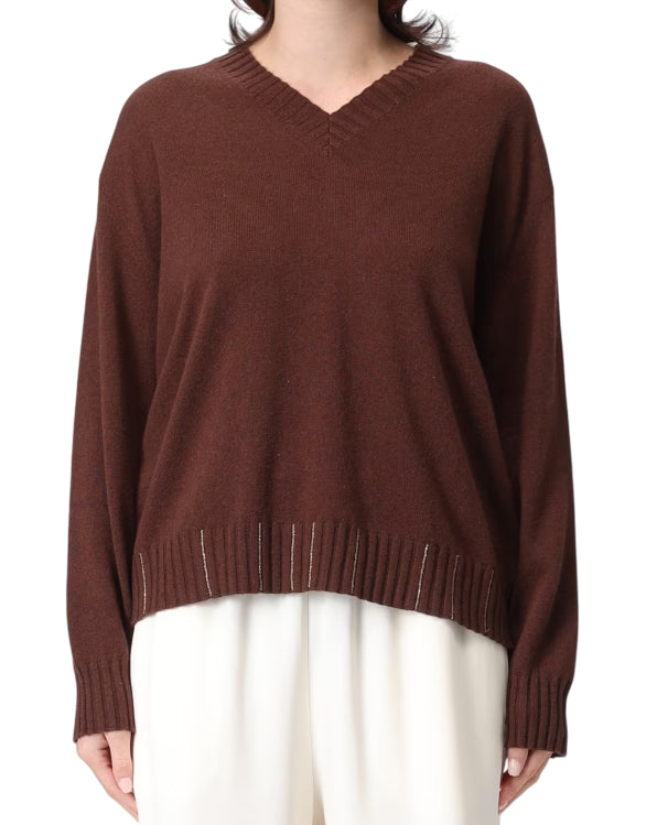 FABIANA FILIPPI MAGLIA IN PLATINUM MARRONE