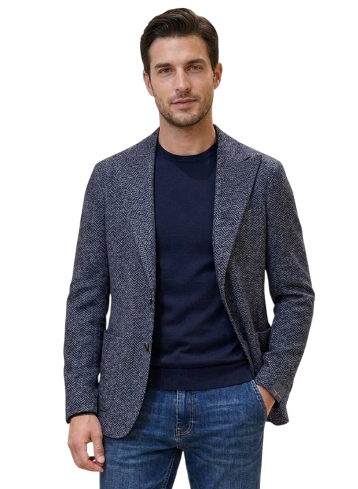 MARK MIDOR GIACCA A MICRO SPINA COLORE BLU CHIARO