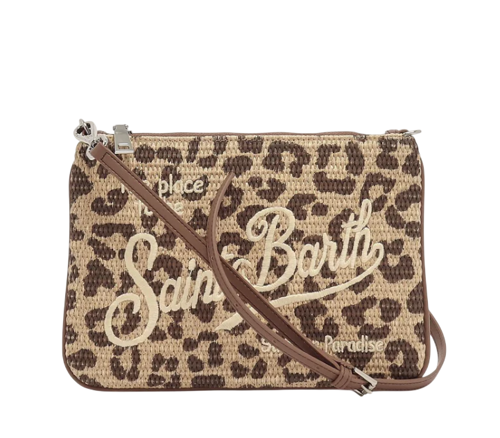 MC2 SAINT BARTH BORSA DONNA PARISIENNE STRAW 00349L LEOPARD 18 EMB