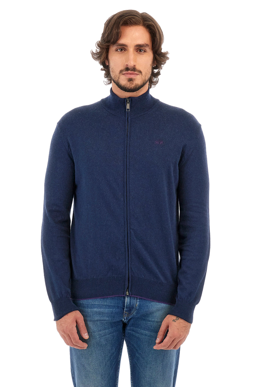 LA MARTINA MAGLIA UOMO FULL ZIP WALPURGIS BLU NAVY