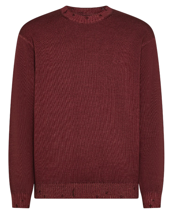 SUN68 DONNA MAGLIA IN LANA EFFETTO VINTAGE COLORE BORDEAUX