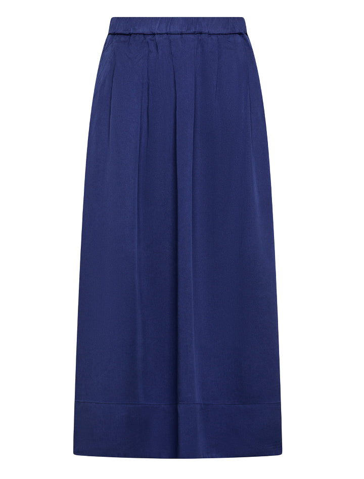 SUN68 DONNA GONNA LONG SKIRT FLUID NAVY BLUE