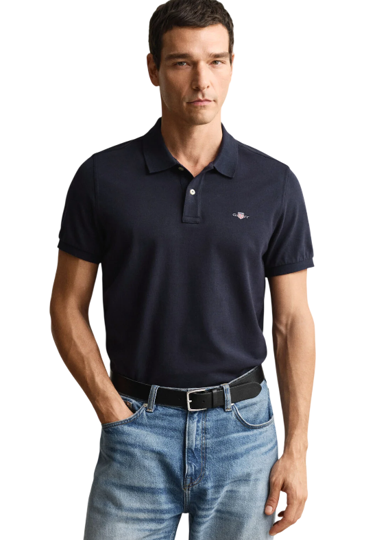 GANT POLO SHIELD PIQUE REGULAR FIT EVENING BLUE