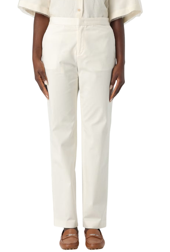 FABIANA FILIPPI PANTOLONE IN COTONE STRETCH COLORE BIANCO