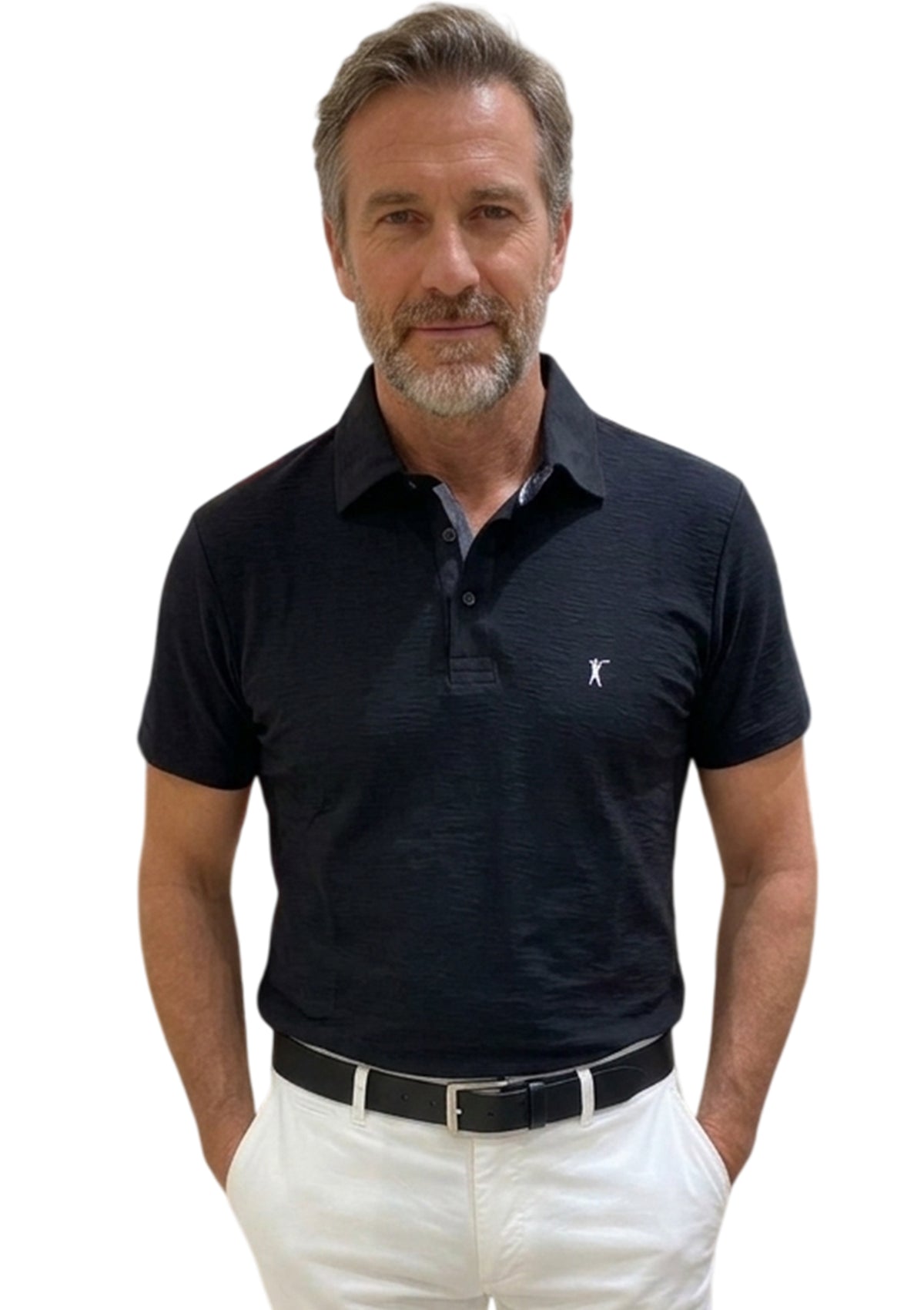 MARK MIDOR POLO IN COTONE FIAMMATO COLORE NERO