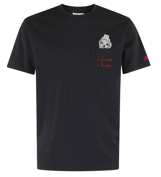 MC2 SAINT BARTH T-SHIRT SAVED PANDA NERO