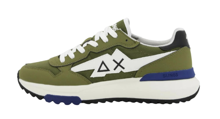 SUN68 SNEAKERS UOMO NIKI SOLID 2.0 VERDE MILITARE