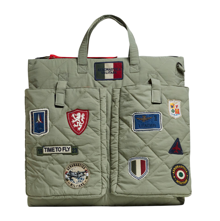 AERONAUTICA MILITARE BORSA PORTACASCO MULTI PATCH TRAPUNATA