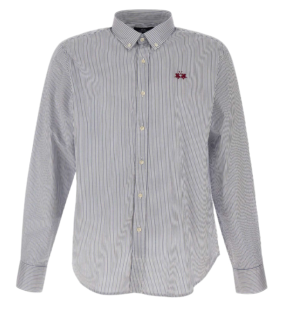 LA MARTINA CAMICIA IN TWILL DI COTONE OPTIC WHITE