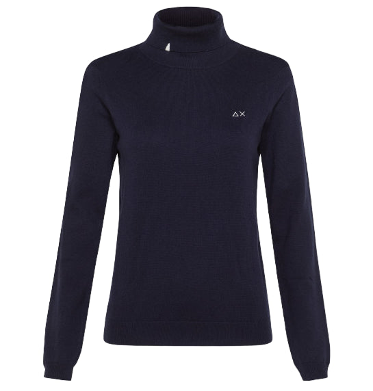 SUN68 MAGLIA COLLO ALTO TURTLE NECK SOLID NERO