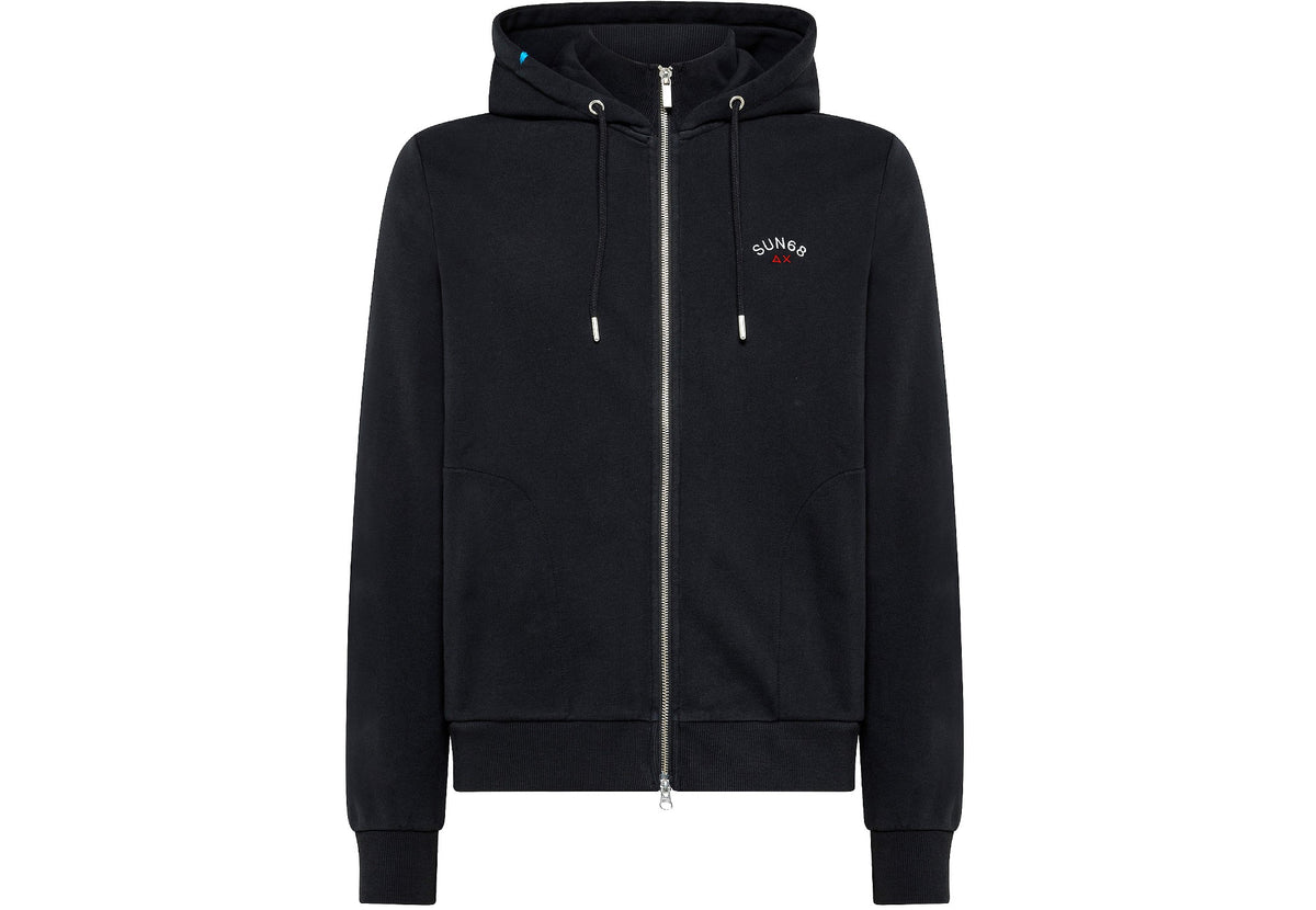 SUN 68 HOOD ZIP NERO