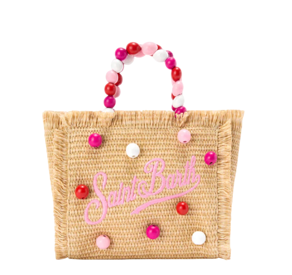 MC2 SAINT BARTH BORSA VANITY MINI STRAW CON MANICO PERLINE