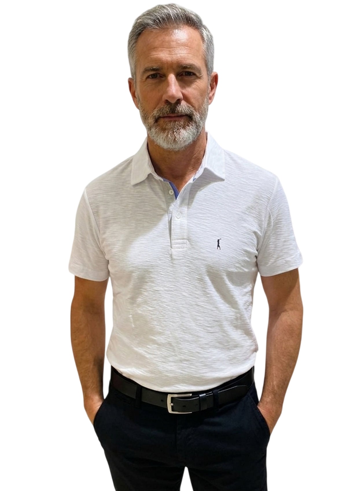 MARK MIDOR POLO IN COTONE FIAMMATO COLORE BIANCO