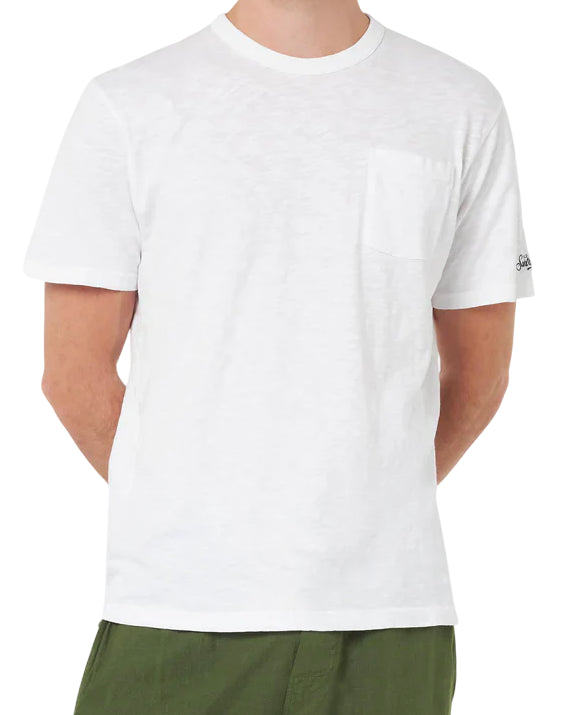 MC2 SAINT BARTH T-SHIRT DA UOMO PRESIDENT IN COTONE FIAMMATO COLORE BIANCO