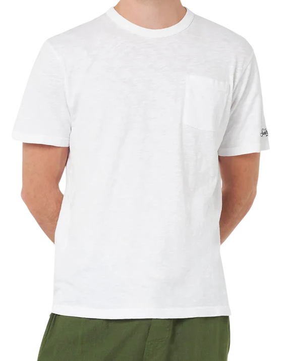 MC2 SAINT BARTH T-SHIRT DA UOMO PRESIDENT IN COTONE FIAMMATO COLORE BIANCO