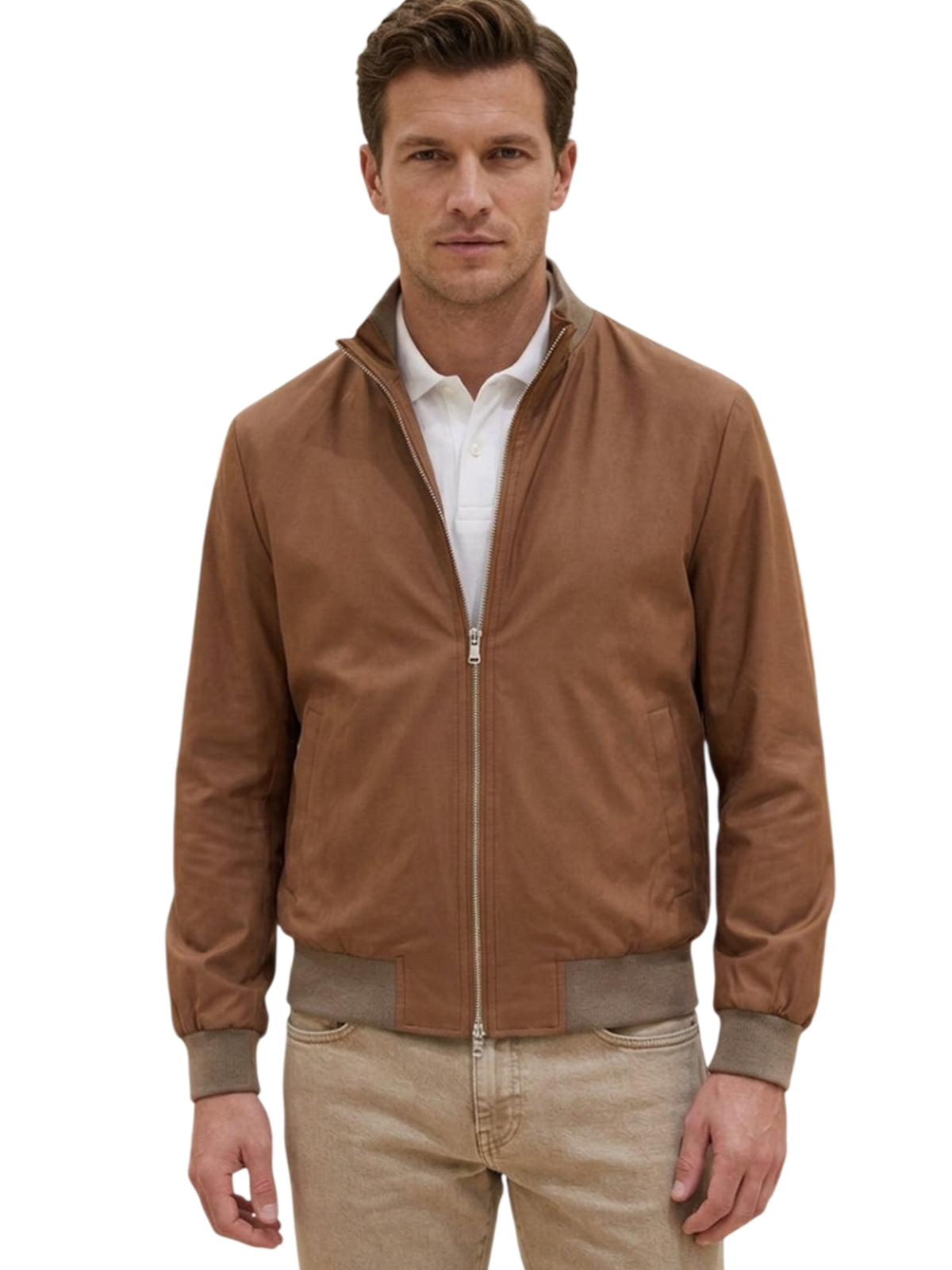 MARK MIDOR BOMBER IN MISTO COTONE COLORE CACAO