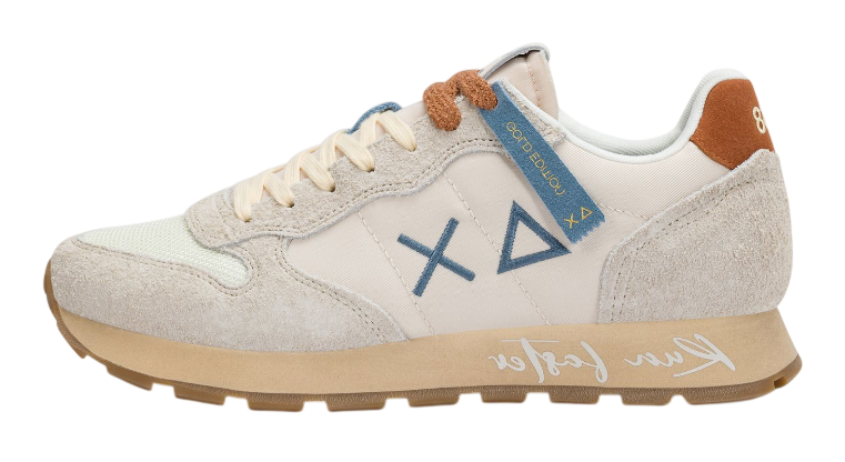 SUN68 SNEAKERS UOMO TOM VINTAGE 31 BIANCO PANNA