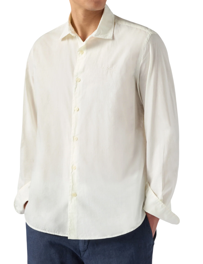 MC2 SAINT BARTH CAMICIA CHEMISE IN COTONE VOILE CREAM
