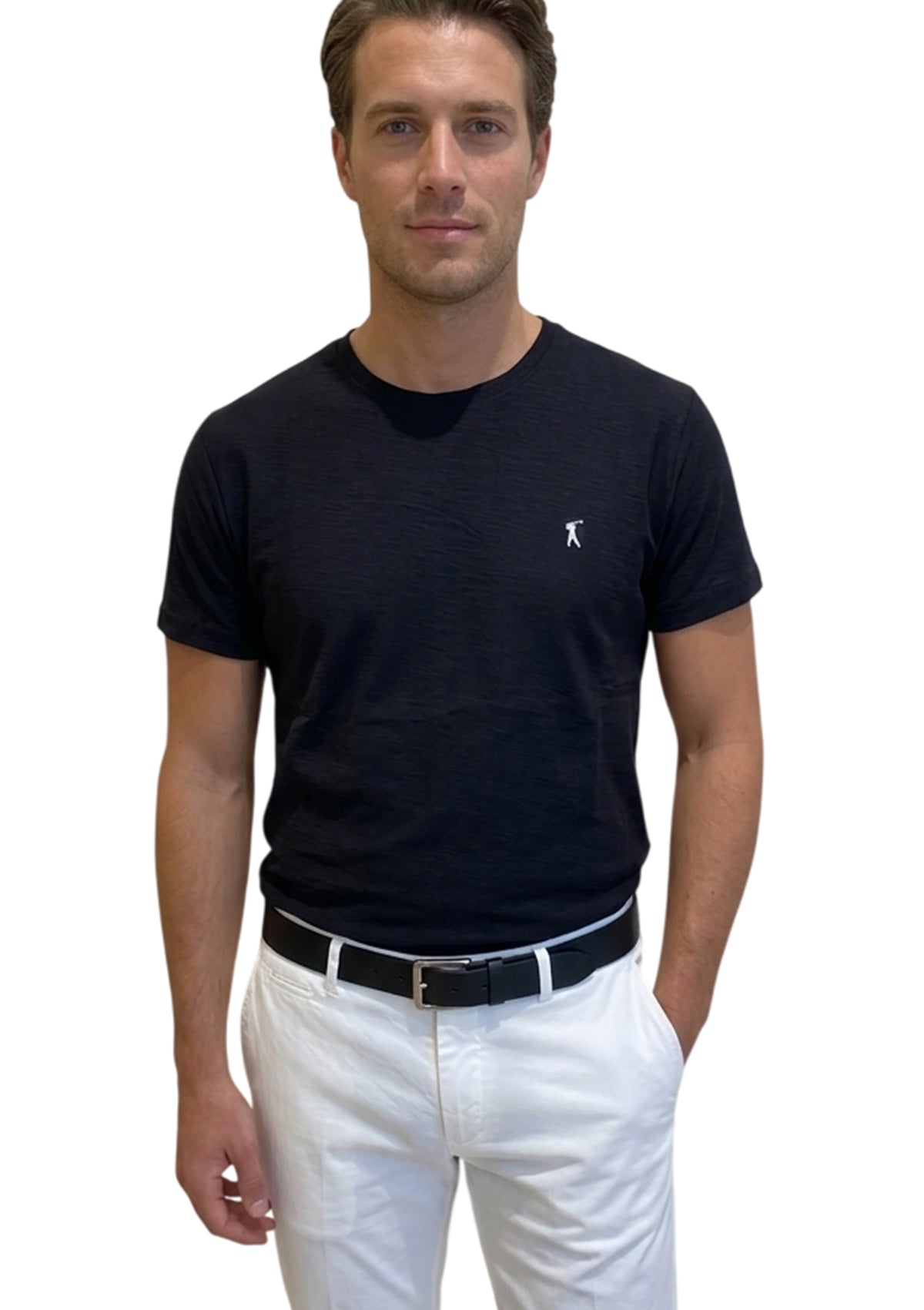 MARK MIDOR T-SHIRT IN COTONE FIAMMATO COLORE NERO