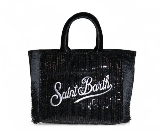 MC2 SAINT BARTH BORSA VANITY MINI VELVET PAILLETTES NERO