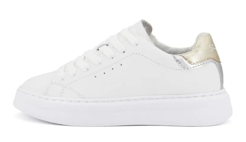 SUN68 SNEAKERS DONNA GRACE LEATHER BIANCO ORO 0143