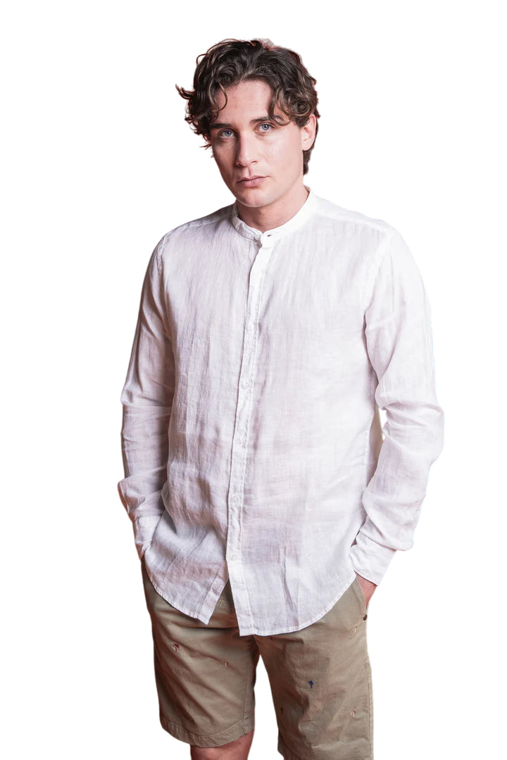 IMPURE CAMICIA 100% LINO SLIM FIT WHITE