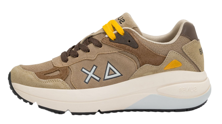 SUN68 SNEAKERS UOMO JUPITER SUEDE LOGO COLORE BEIGE