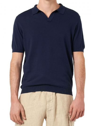 MC2 SAINT BARTH POLO SLOAN IN MAGLIA SENZA BOTTONI BLU NAVY