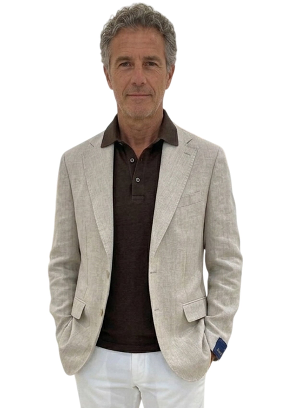 MARK MIDOR GIACCA IN LINO E COTONE COLORE BEIGE CHIARO