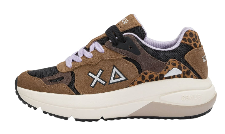 SUN68 SNEAKERS DONNA VENUS IN SUEDE E MESH COLORE VOLPE