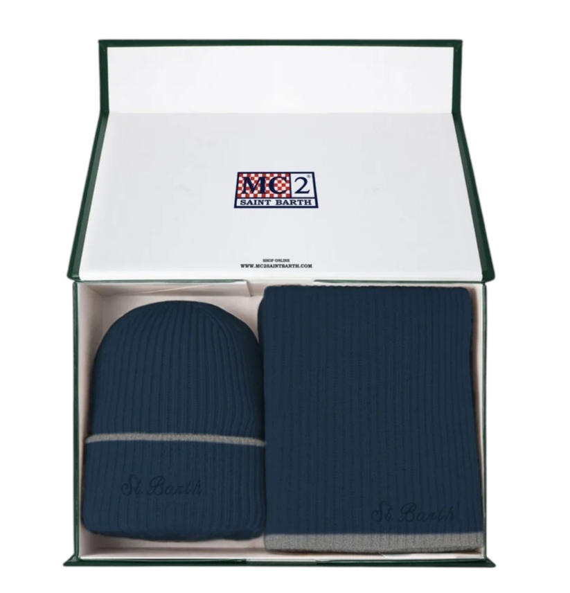 MC2 SAINT BARTH KIT CAPPELLO E SCIARPA MC2 SAINT BARTH NIGHT BLUE