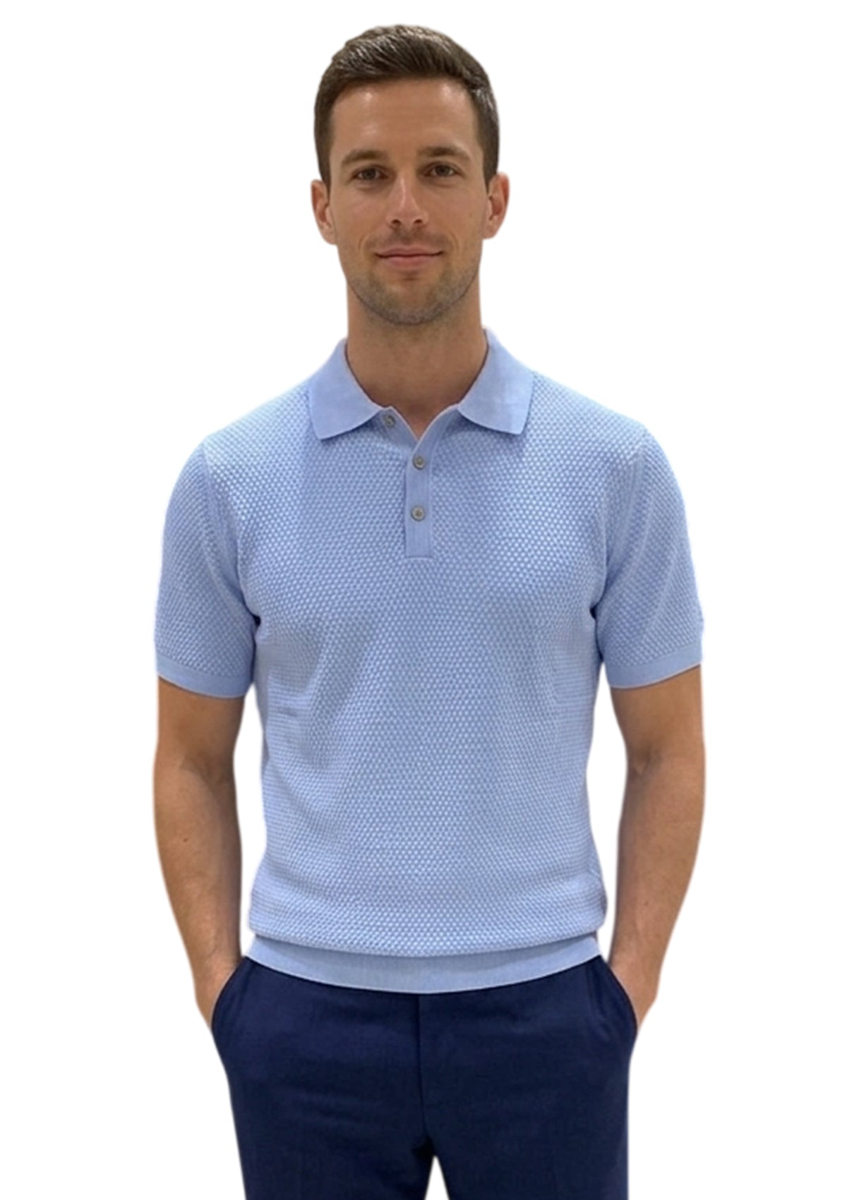 MARK MIDOR POLO IN COTTON CREPES COLORE PERVINCA