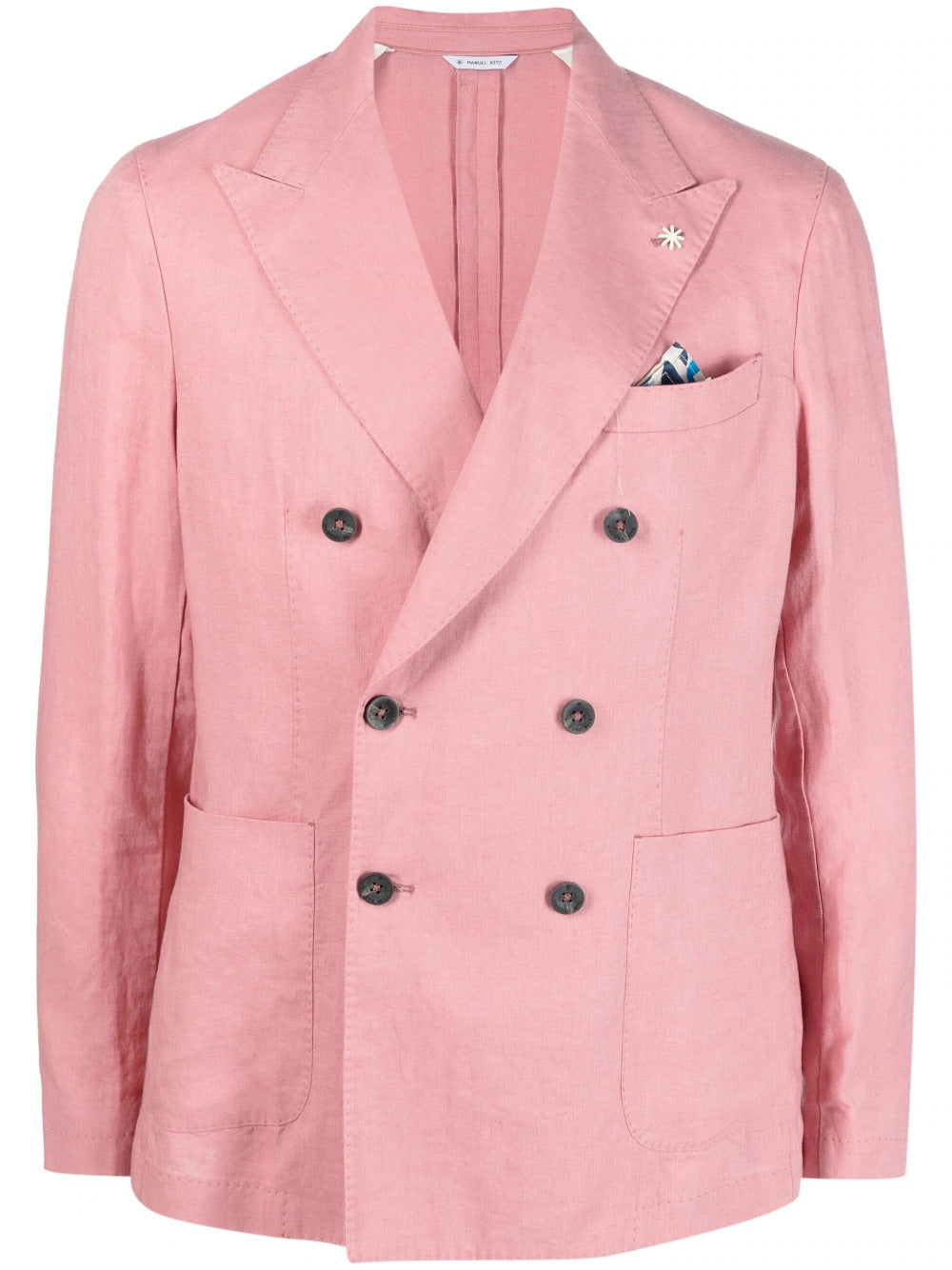 BLAZER DOPIOPETTO LINO ROSA