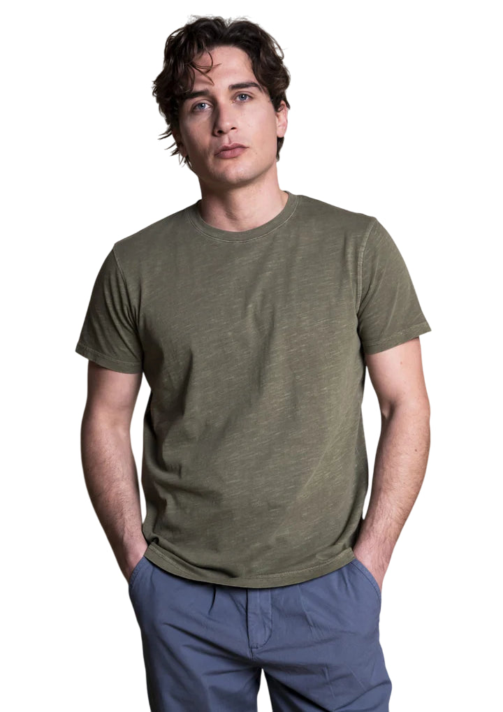 IMPURE T.SHIRT 100% COTONE SLUB REGULAR FIT MILITARY GREEN