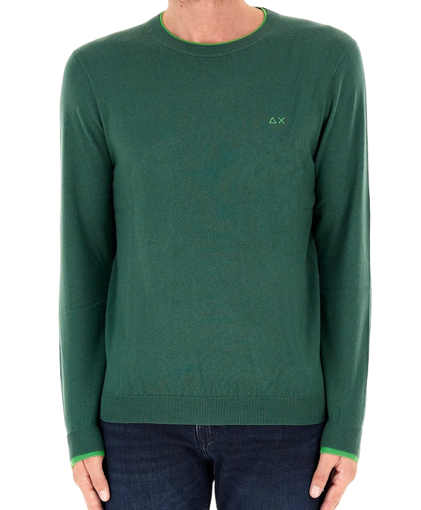 SUN 68 MAGLIA ROUND DOUBLE RIB VERDE SCURO