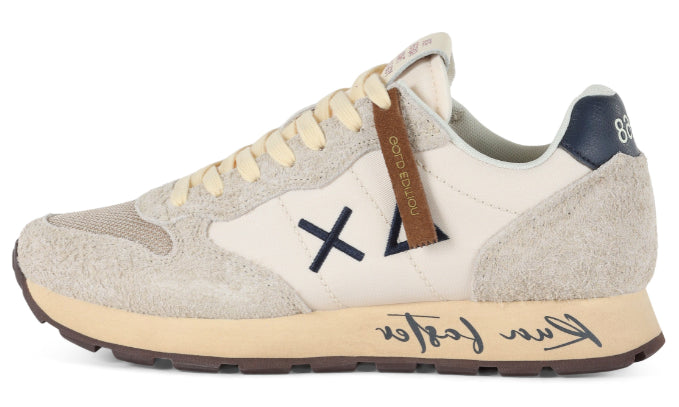 SUN68 SNEAKERS UOMO TOM VINTAGE GOLD EDITION COLORE BIANCO PANNA