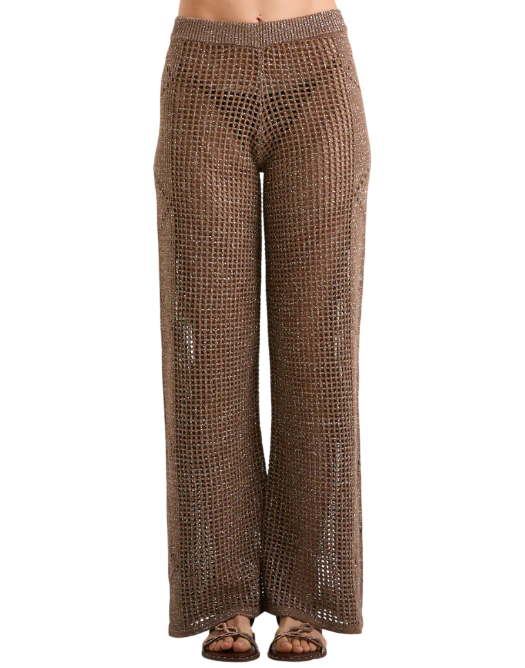MC2 SAINT BARTH PANTALONE ELGA CROCHET LUREX COLORE NUT